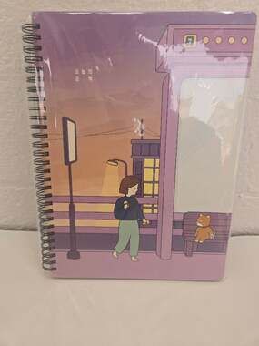 Kawaii Korean Style Spiral Lined Notebook Girl & Shiba Inu Dog New
